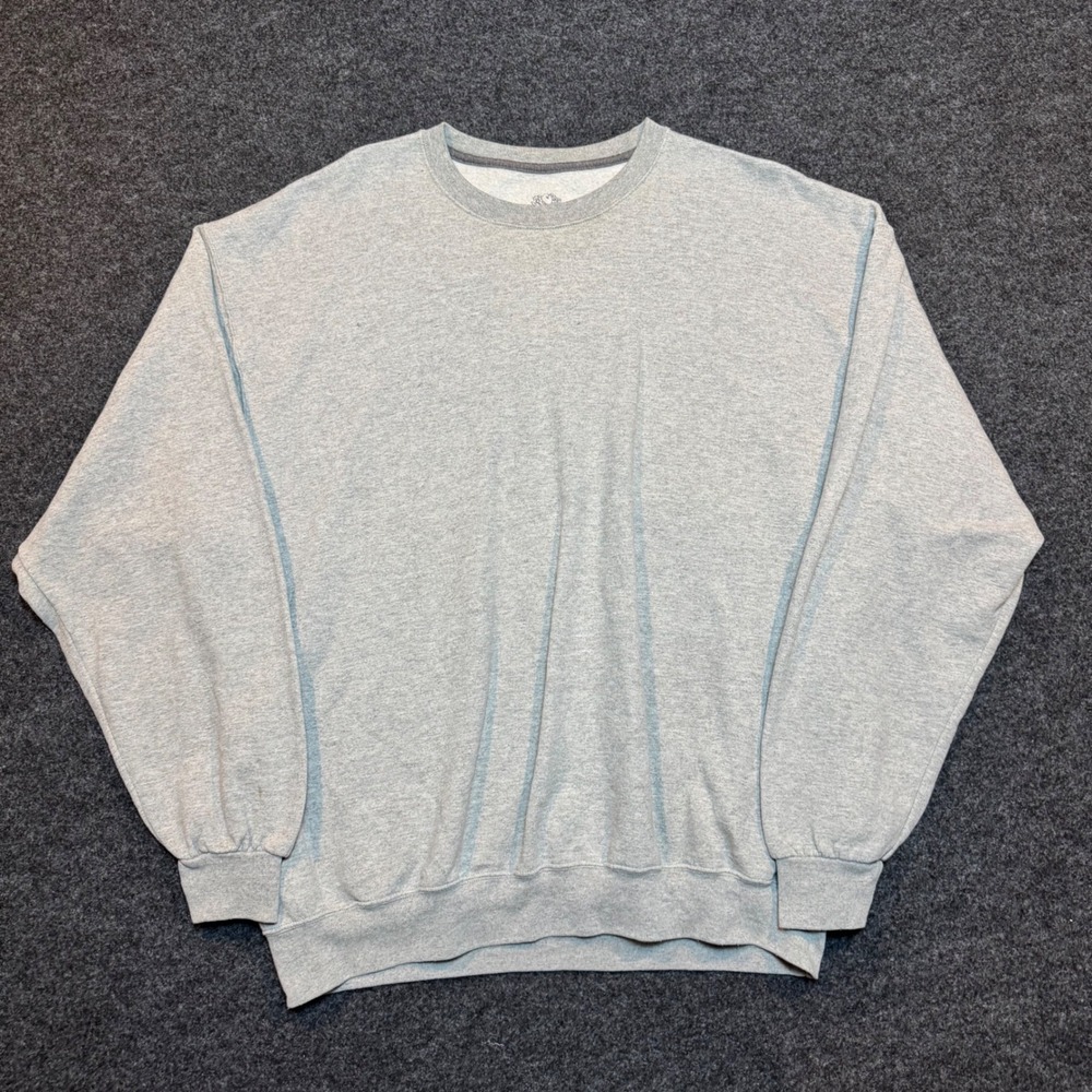 Fruit of the Loom Mens Heather Gray Crewneck Sweatshirt Fleece Pullover XL